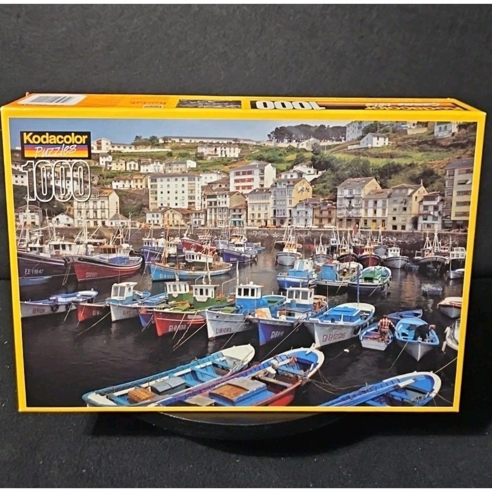 Kodacolor Rose Art‎ 1000 Piece Puzzle Luarca Harbor Spain Sealed